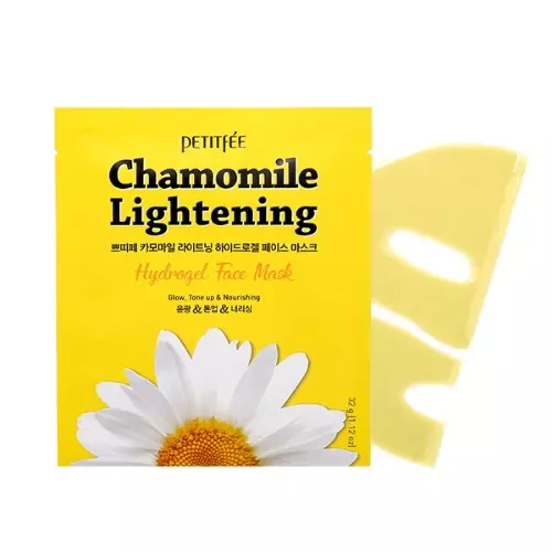 Успокаивающая гидрогелевая маска с экстрактом ромашки Petitfee Chamomile Lightening Hydrogel Face Mask